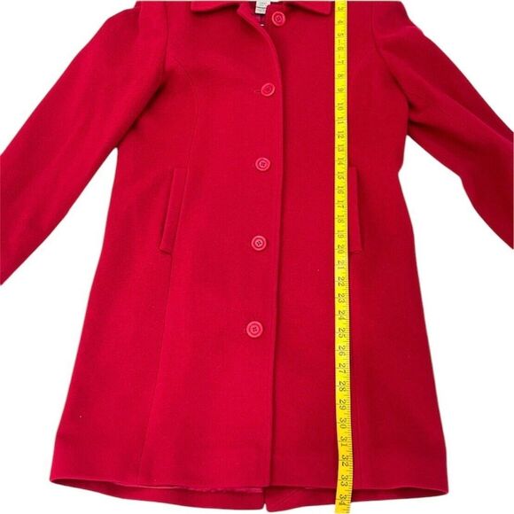 L.L. Bean Red Wool Coat Womens Size 4 Button Front Winter Classic Jacket - Picture 9 of 12